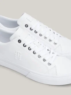White Trainers|Sneakersy*Tommy Hilfiger Skórzane Buty Sportowe Essential Z Monogramem WHITE