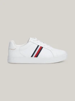 Sneakersy*Tommy Hilfiger Skórzane Buty Sportowe Essential WHITE