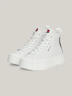 Sneakersy*Tommy Hilfiger Skórzane Buty Sportowe Exclusive ECRU