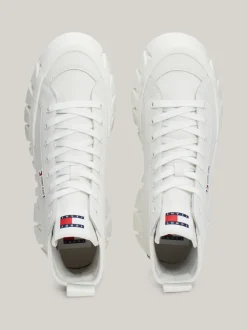 Sneakersy*Tommy Hilfiger Skórzane Buty Sportowe Exclusive ECRU