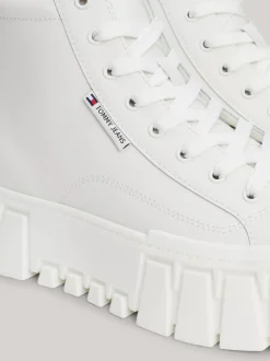Sneakersy*Tommy Hilfiger Skórzane Buty Sportowe Exclusive ECRU
