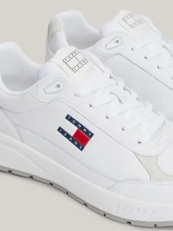 White Trainers|Sneakersy*Tommy Hilfiger Skórzane Buty Sportowe Na Grubej Podeszwie WHITE