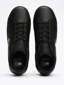 Sneakersy*Tommy Hilfiger Skórzane Buty Sportowe Na Platformie BLACK