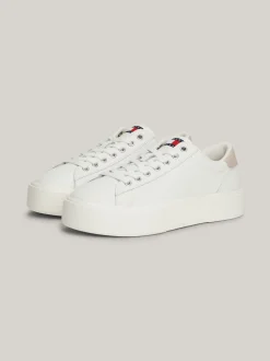 Sneakersy*Tommy Hilfiger Skórzane Buty Sportowe Na Platformie ECRU / DRIFTY DUNES