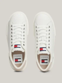 Sneakersy*Tommy Hilfiger Skórzane Buty Sportowe Na Platformie ECRU / DRIFTY DUNES