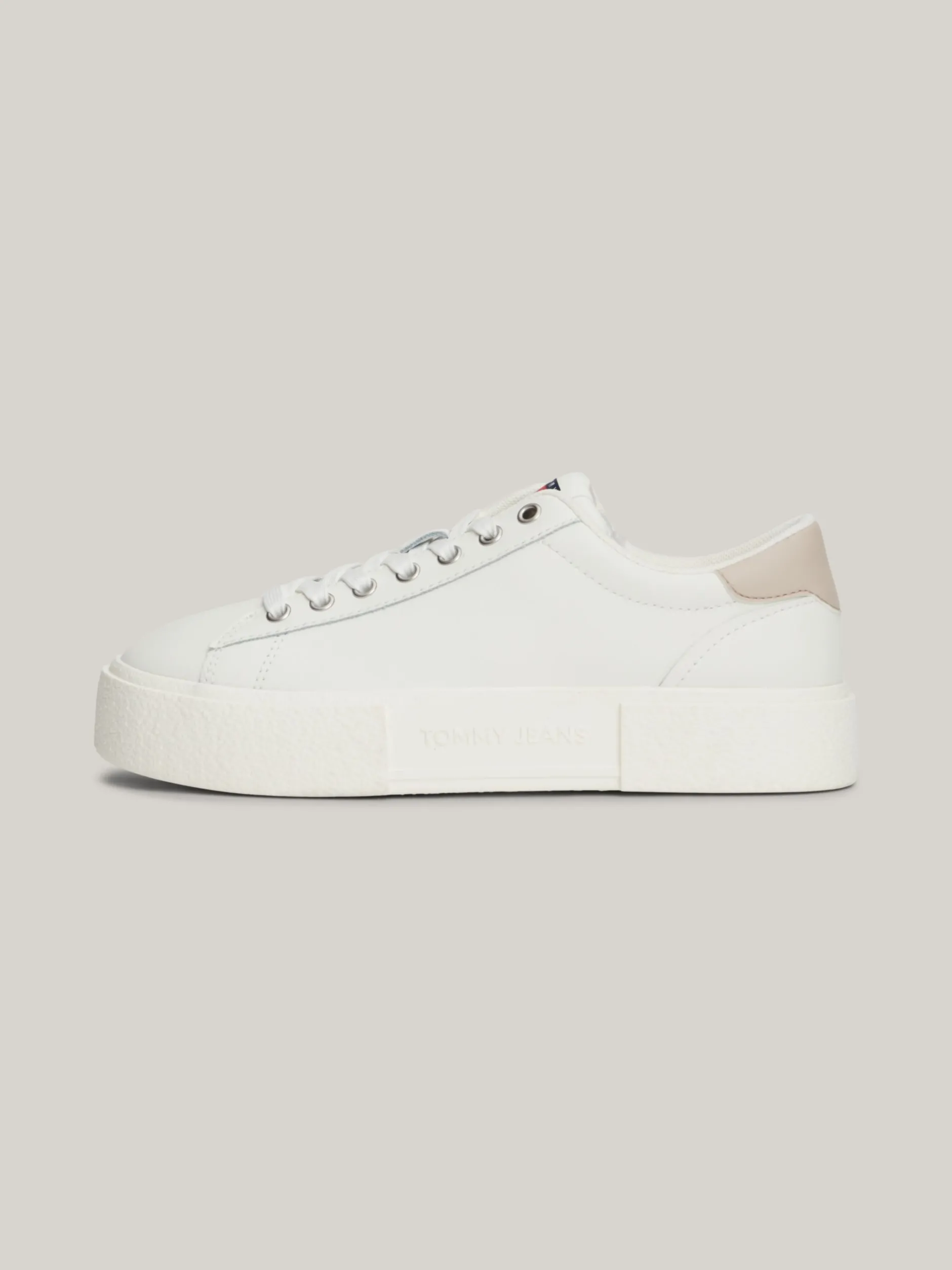 Sneakersy*Tommy Hilfiger Skórzane Buty Sportowe Na Platformie ECRU / DRIFTY DUNES