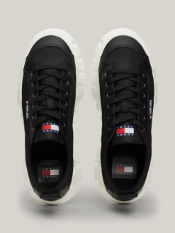 Sneakersy*Tommy Hilfiger Skórzane Buty Sportowe Na Platformie BLACK