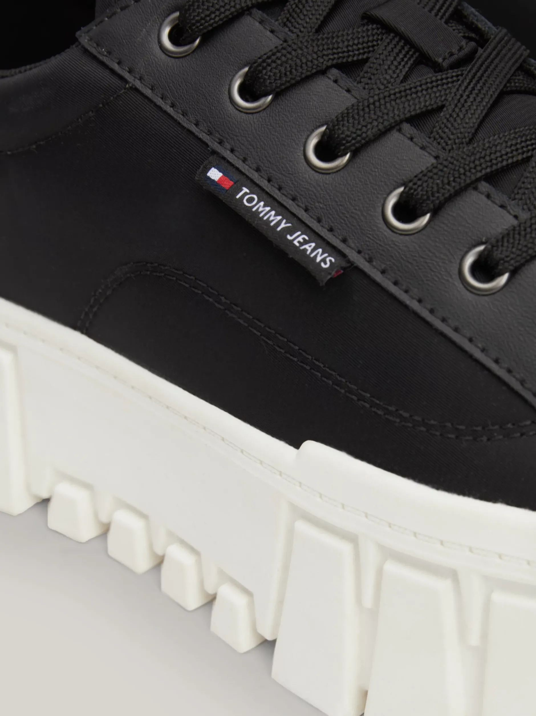 Sneakersy*Tommy Hilfiger Skórzane Buty Sportowe Na Platformie BLACK