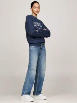 Sneakersy*Tommy Hilfiger Skórzane Buty Sportowe Na Platformie ECRU / METALLIC WARMSTONE