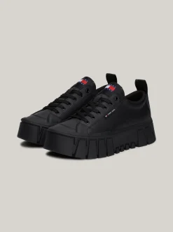 Sneakersy*Tommy Hilfiger Skórzane Buty Sportowe Na Platformie BLACK
