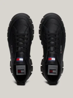 Sneakersy*Tommy Hilfiger Skórzane Buty Sportowe Na Platformie BLACK