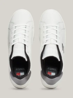 Sneakersy*Tommy Hilfiger Skórzane Buty Sportowe Na Płaskiej Podeszwie BLACK