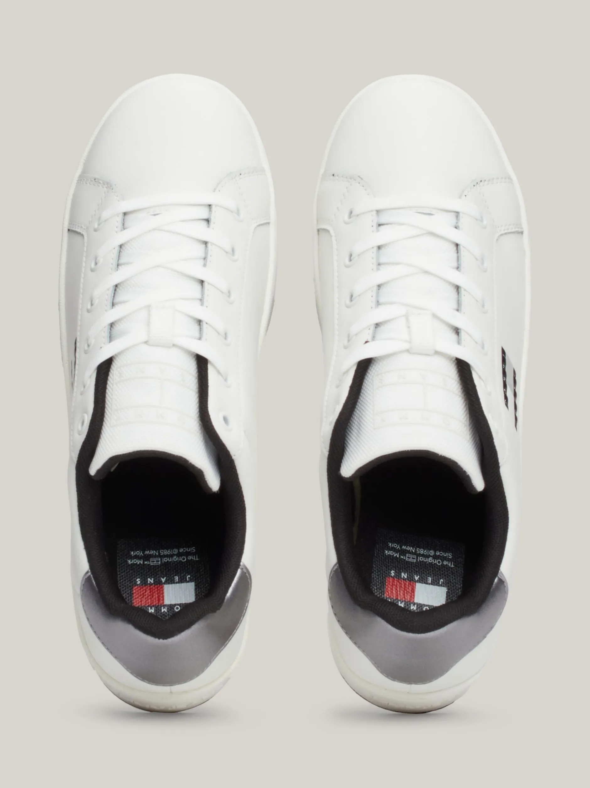 Sneakersy*Tommy Hilfiger Skórzane Buty Sportowe Na Płaskiej Podeszwie BLACK