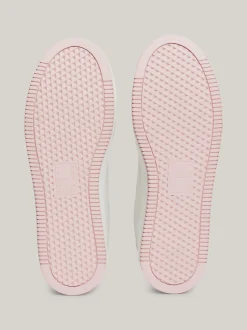 Sneakersy*Tommy Hilfiger Skórzane Buty Sportowe Na Płaskiej Podeszwie MISTY PINK