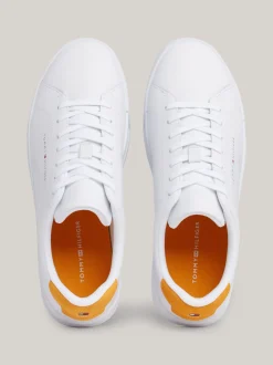 White Trainers|Sneakersy*Tommy Hilfiger Skórzane Buty Sportowe Na Grubej Podeszwie WHITE/RICH OCHRE