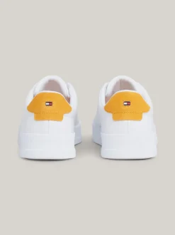 White Trainers|Sneakersy*Tommy Hilfiger Skórzane Buty Sportowe Na Grubej Podeszwie WHITE/RICH OCHRE