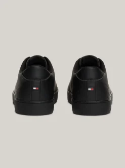Sneakersy*Tommy Hilfiger Skórzane Buty Sportowe Na Płaskiej Platformie BLACK