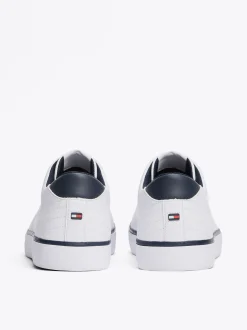 White Trainers|Sneakersy*Tommy Hilfiger Skórzane Buty Sportowe Na Płaskiej Platformie WHITE