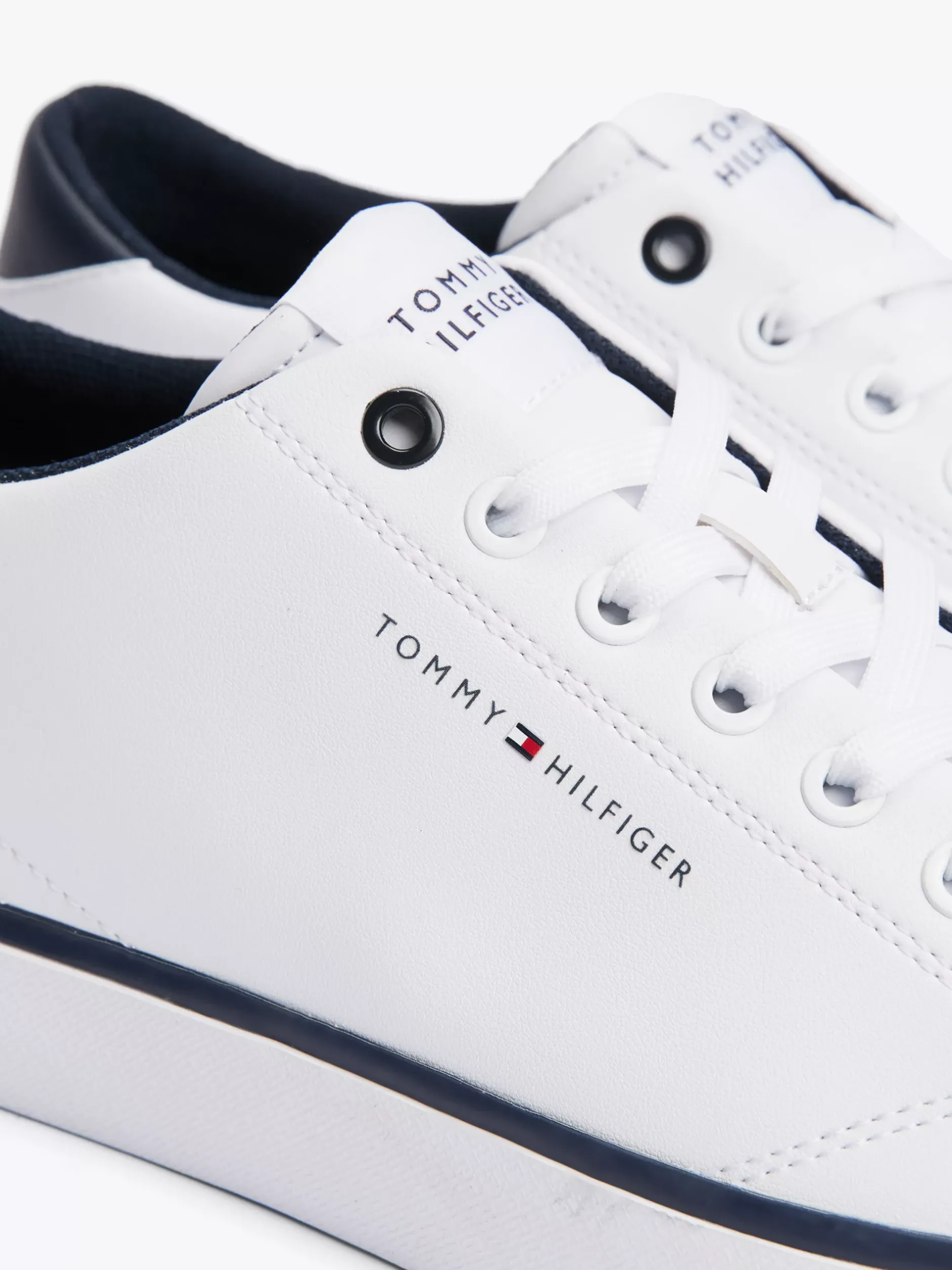 White Trainers|Sneakersy*Tommy Hilfiger Skórzane Buty Sportowe Na Płaskiej Platformie WHITE
