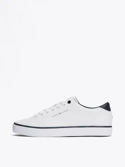 White Trainers|Sneakersy*Tommy Hilfiger Skórzane Buty Sportowe Na Płaskiej Platformie WHITE