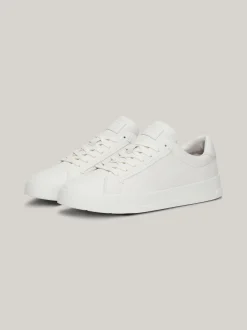 White Trainers|Sneakersy*Tommy Hilfiger Skórzane Buty Sportowe Na Grubej Podeszwie ECRU