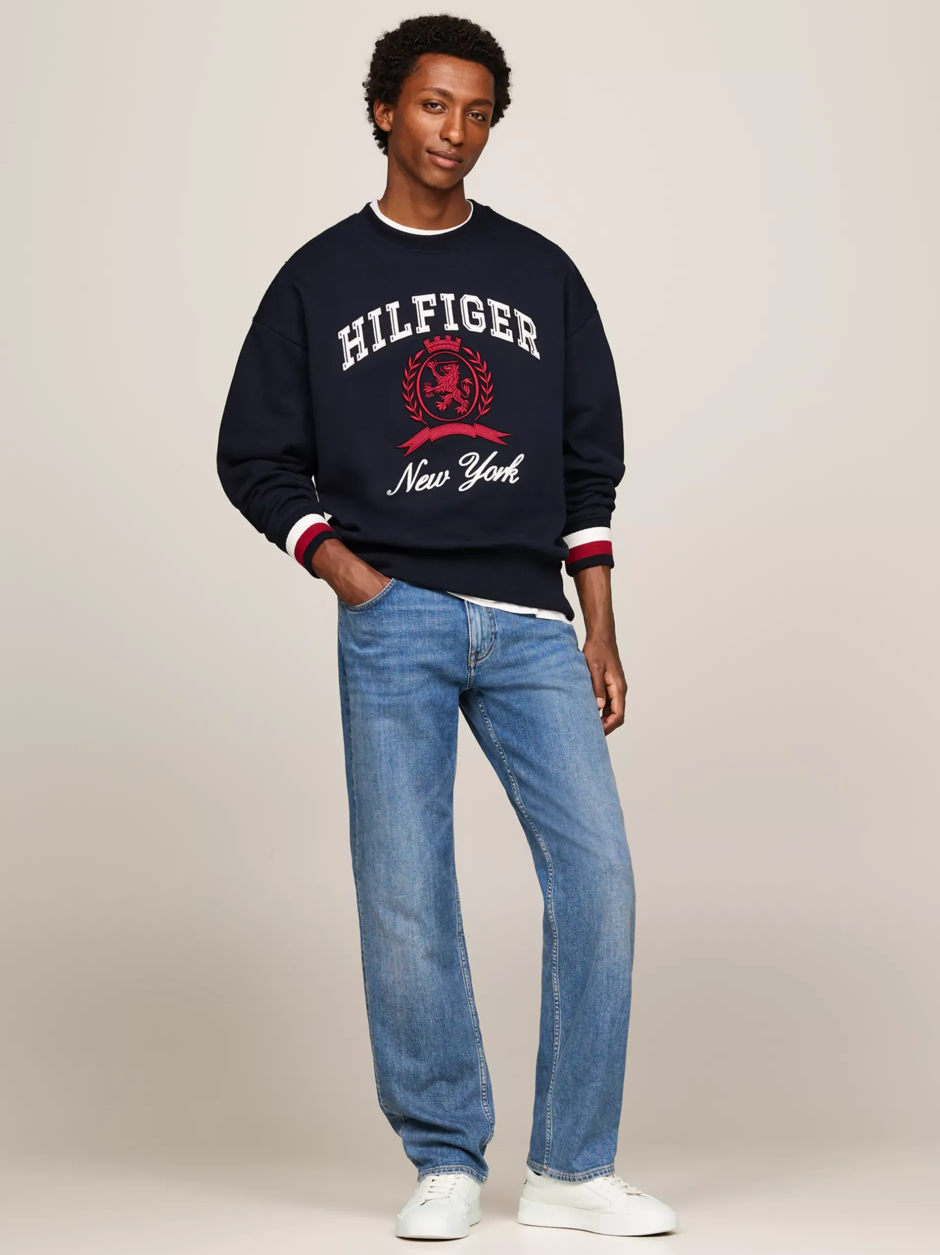 White Trainers|Sneakersy*Tommy Hilfiger Skórzane Buty Sportowe Na Grubej Podeszwie ECRU