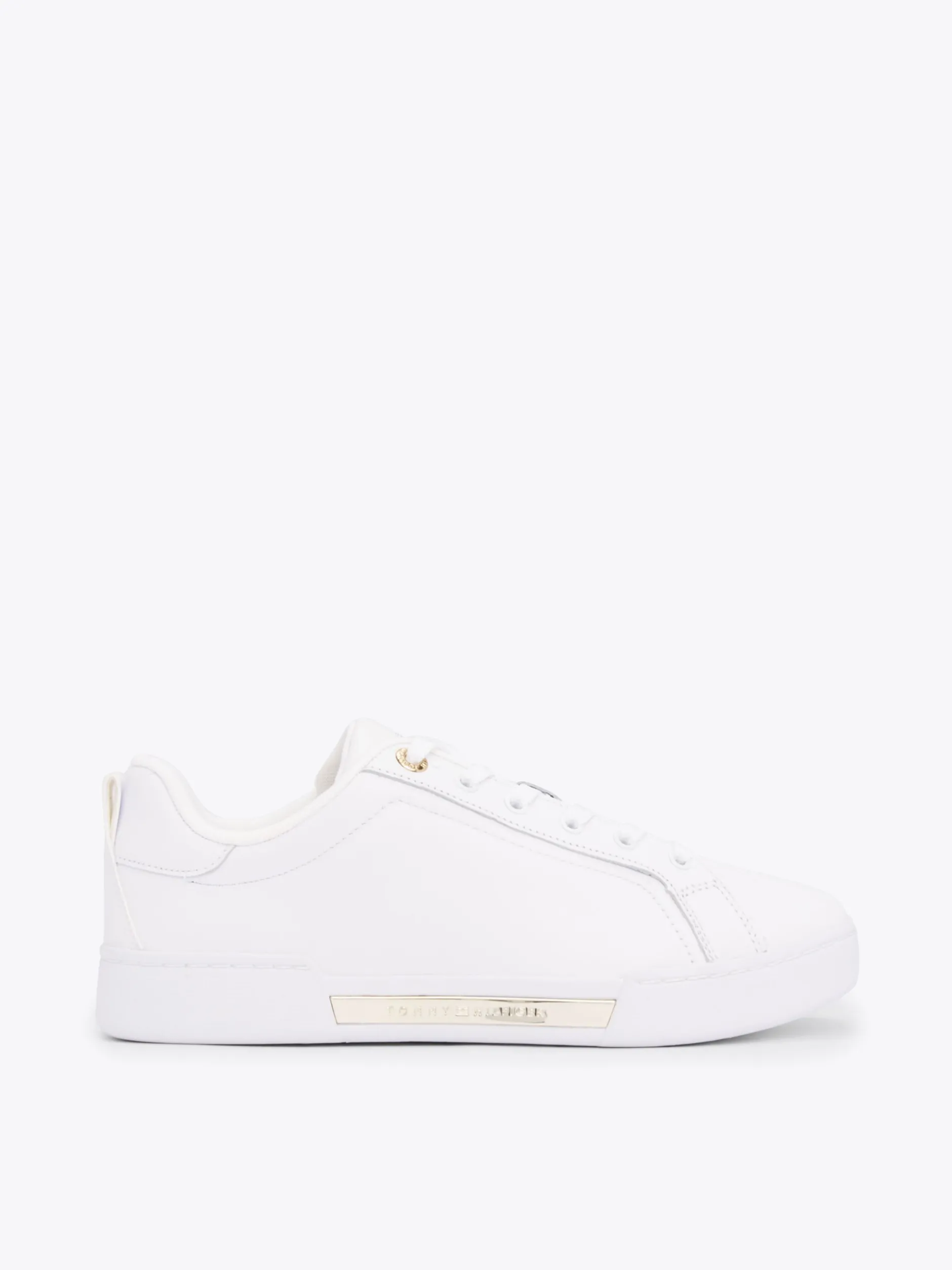 Sneakersy*Tommy Hilfiger Skórzane Buty Sportowe Na Podeszwie Cupsole WHITE
