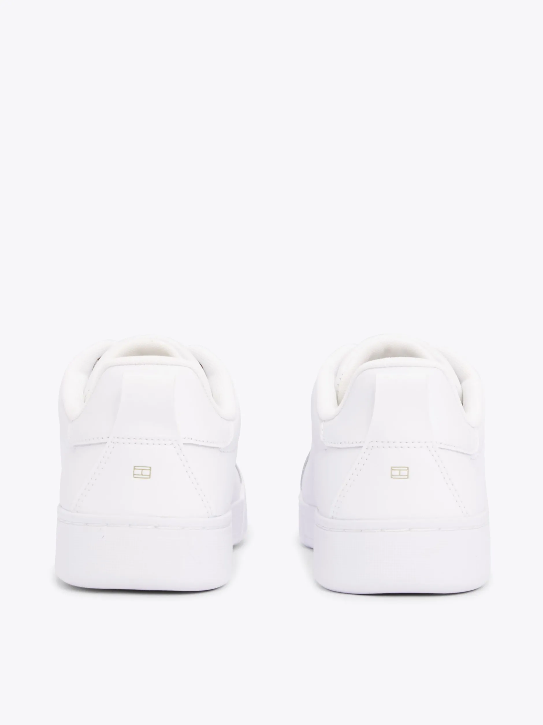Sneakersy*Tommy Hilfiger Skórzane Buty Sportowe Na Podeszwie Cupsole WHITE