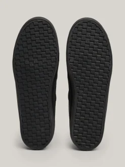 Sneakersy*Tommy Hilfiger Skórzane Buty Sportowe Na Płaskiej Platformie BLACK
