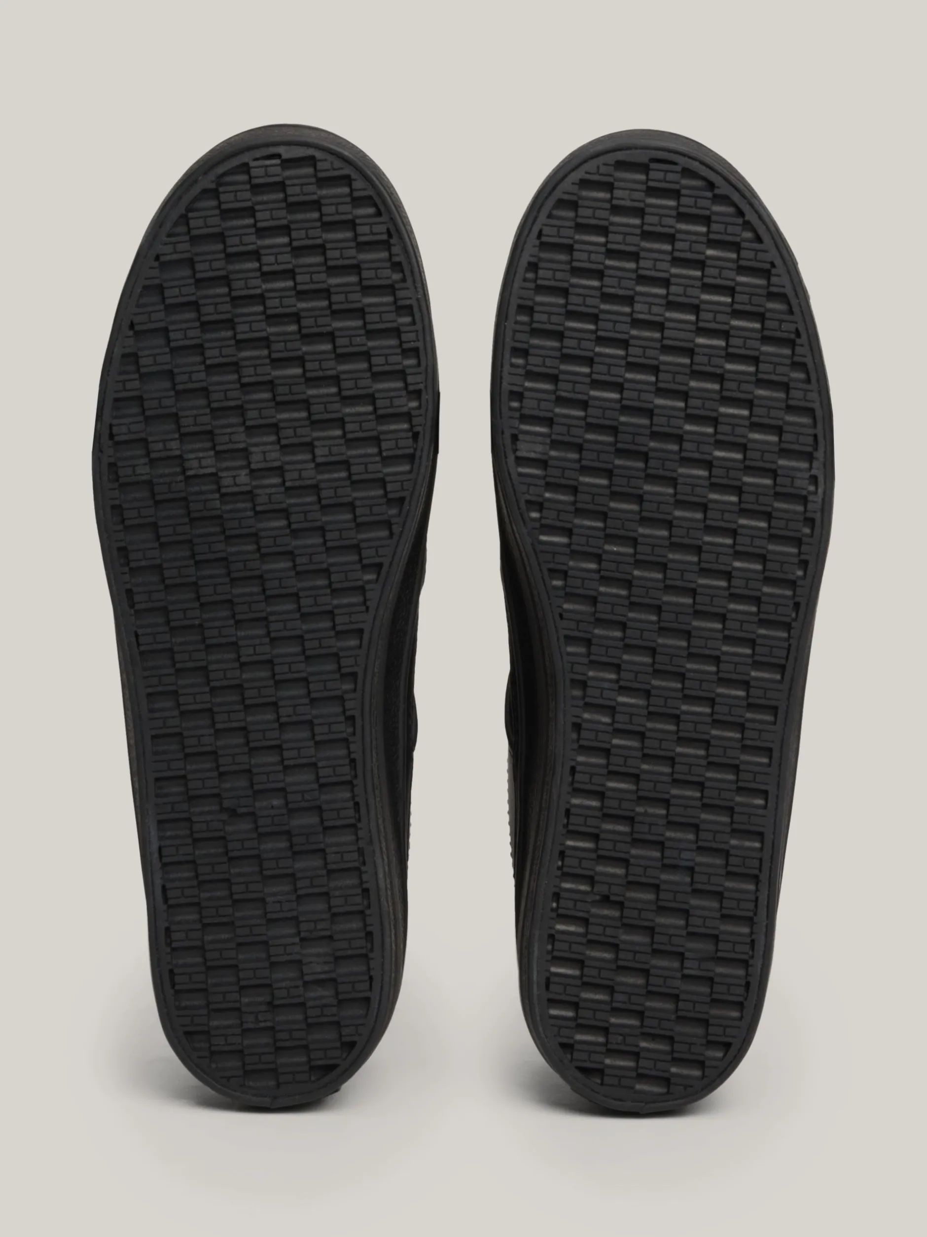 Sneakersy*Tommy Hilfiger Skórzane Buty Sportowe Na Płaskiej Platformie BLACK