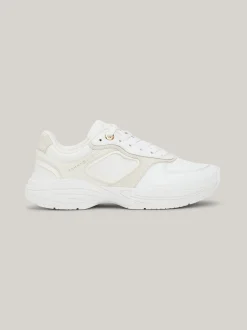 Sneakersy*Tommy Hilfiger Skórzane Buty Sportowe Na Grubej Podeszwie WHITE