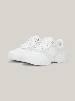 Sneakersy*Tommy Hilfiger Skórzane Buty Sportowe Na Grubej Podeszwie WHITE