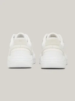 Sneakersy*Tommy Hilfiger Skórzane Buty Sportowe Na Grubej Podeszwie WHITE