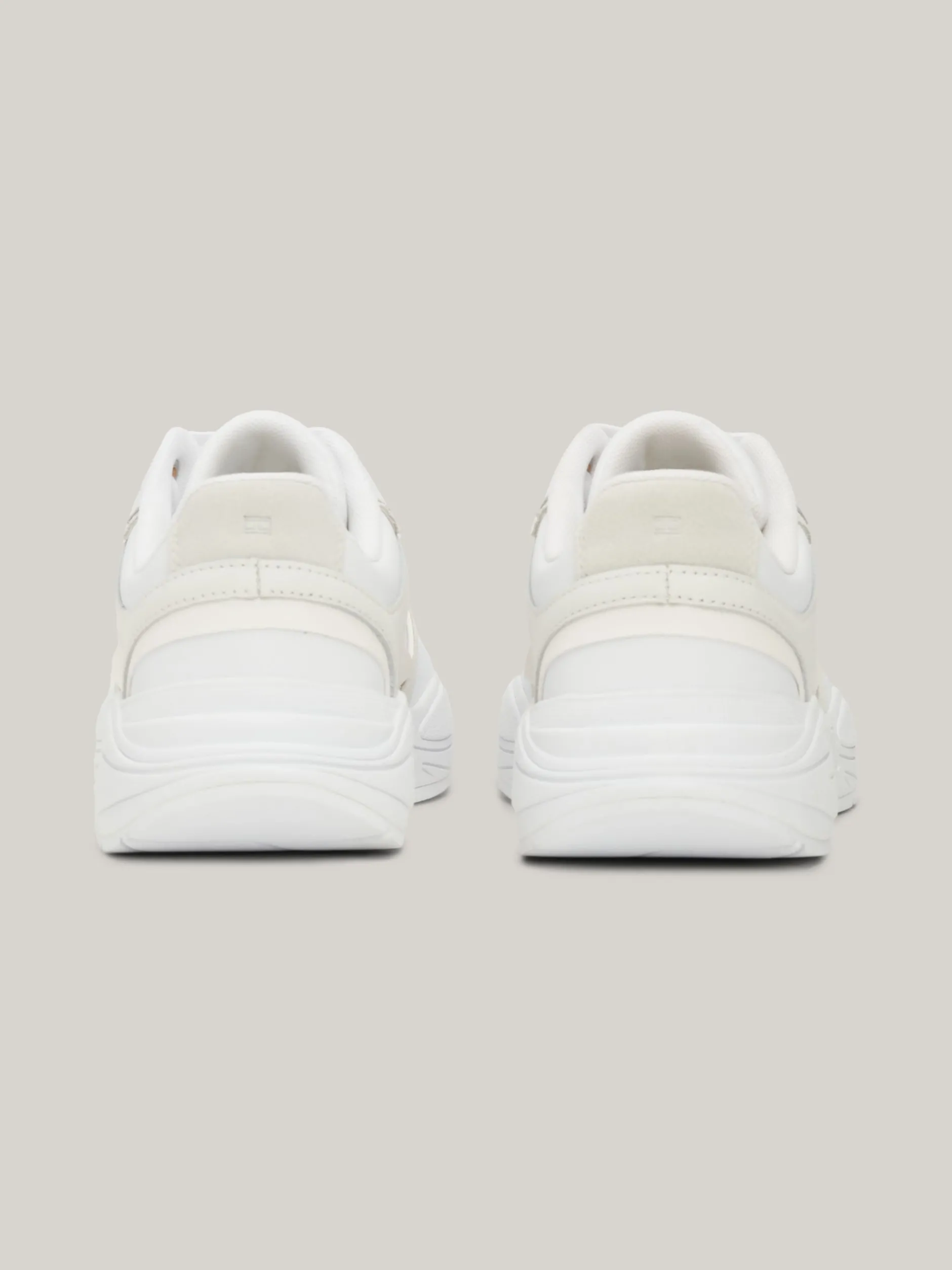 Sneakersy*Tommy Hilfiger Skórzane Buty Sportowe Na Grubej Podeszwie WHITE