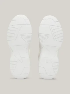 Sneakersy*Tommy Hilfiger Skórzane Buty Sportowe Na Grubej Podeszwie WHITE