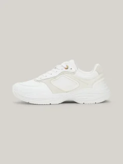 Sneakersy*Tommy Hilfiger Skórzane Buty Sportowe Na Grubej Podeszwie WHITE
