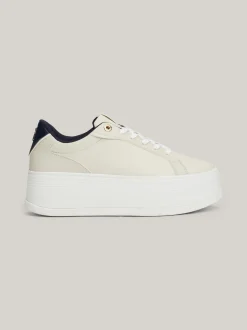 Sneakersy*Tommy Hilfiger Skórzane Buty Sportowe Na Platformie NEWSPRINT