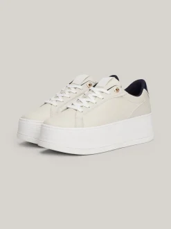 Sneakersy*Tommy Hilfiger Skórzane Buty Sportowe Na Platformie NEWSPRINT