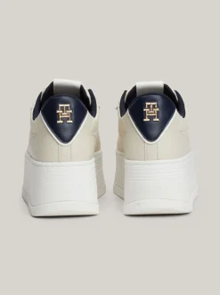 Sneakersy*Tommy Hilfiger Skórzane Buty Sportowe Na Platformie NEWSPRINT