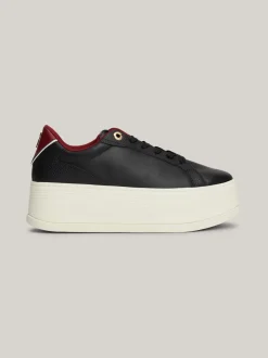 Sneakersy*Tommy Hilfiger Skórzane Buty Sportowe Na Platformie BLACK