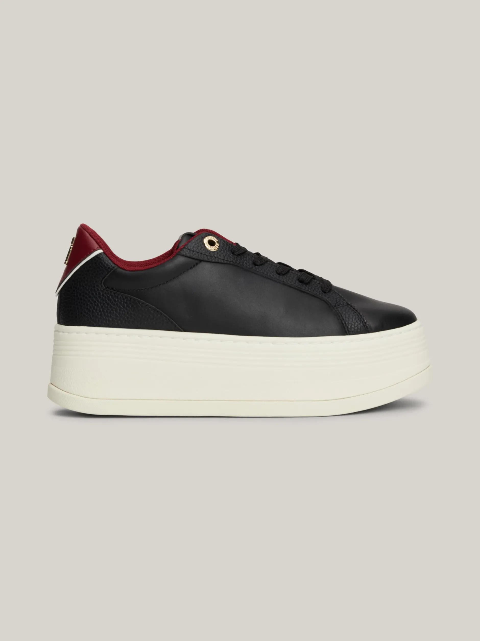 Sneakersy*Tommy Hilfiger Skórzane Buty Sportowe Na Platformie BLACK
