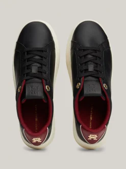 Sneakersy*Tommy Hilfiger Skórzane Buty Sportowe Na Platformie BLACK