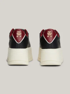 Sneakersy*Tommy Hilfiger Skórzane Buty Sportowe Na Platformie BLACK