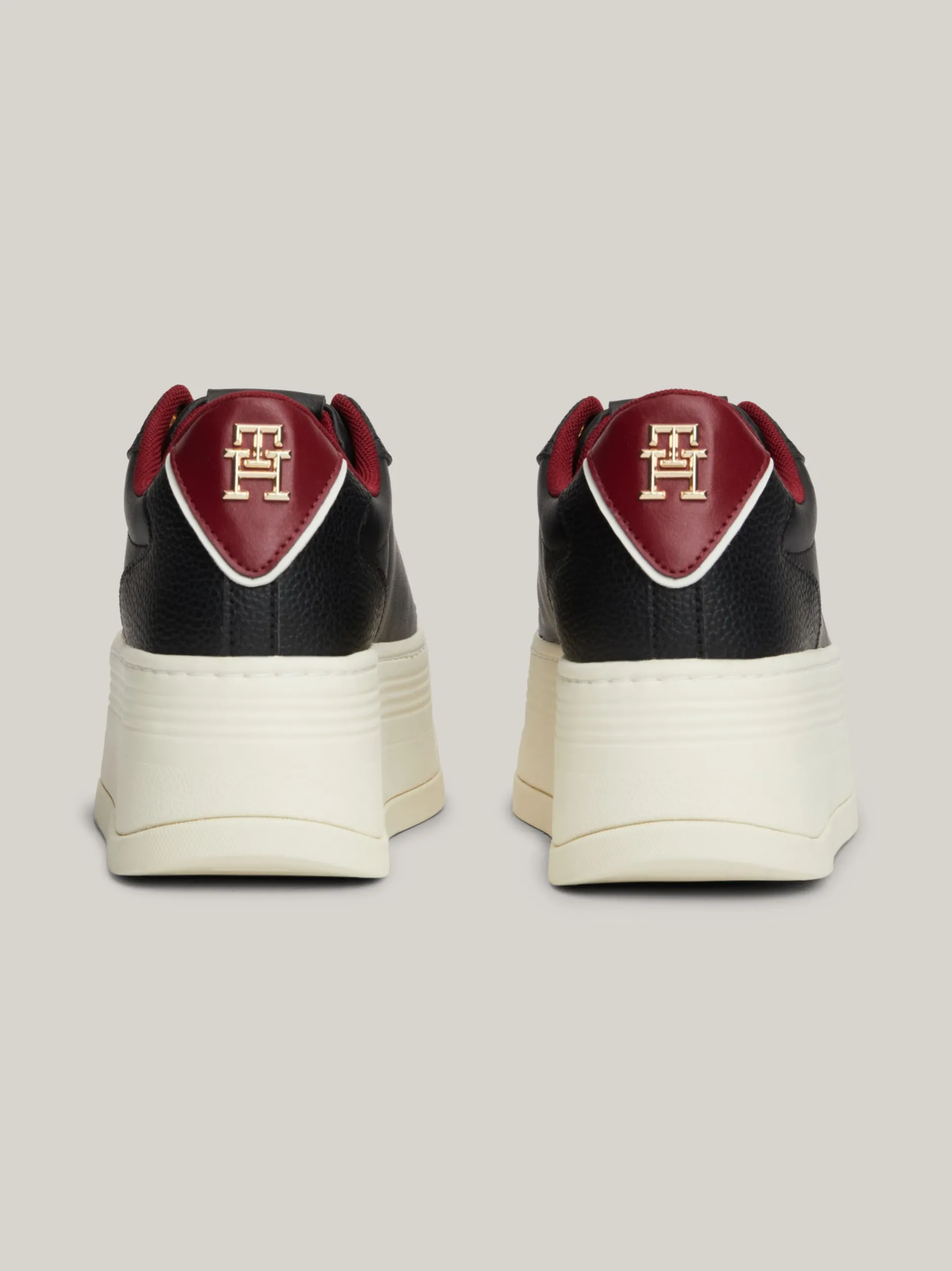 Sneakersy*Tommy Hilfiger Skórzane Buty Sportowe Na Platformie BLACK