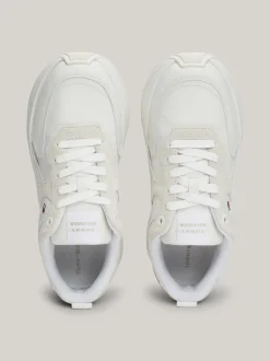 Sneakersy*Tommy Hilfiger Skórzane Buty Sportowe Na Grubej Podeszwie WHITE