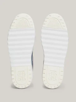 Sneakersy*Tommy Hilfiger Skórzane Buty Sportowe O Mieszanej Fakturze ECRU/ANCIENT WHITE