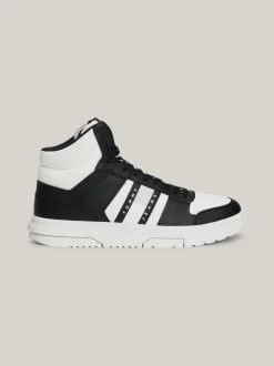 Sneakersy*Tommy Hilfiger Skórzane Buty Sportowe The Brooklyn Do Kostki BLACK
