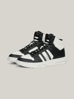 Sneakersy*Tommy Hilfiger Skórzane Buty Sportowe The Brooklyn Do Kostki BLACK