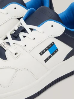 Sneakersy*Tommy Hilfiger Skórzane Buty Sportowe Z Blokami Kolorów DARK NIGHT NAVY