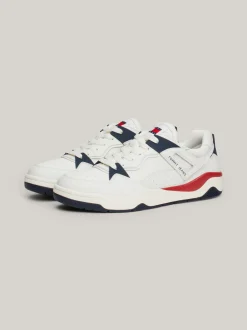 White Trainers|Sneakersy*Tommy Hilfiger Skórzane Buty Sportowe Z Blokami Kolorów RWB